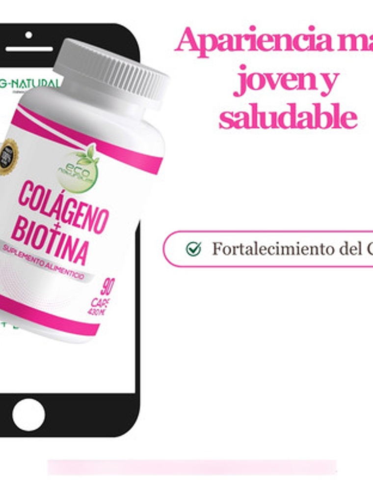 Eco Naturales Colágeno Con Biotina  430 mg 90 Cápsulas 3