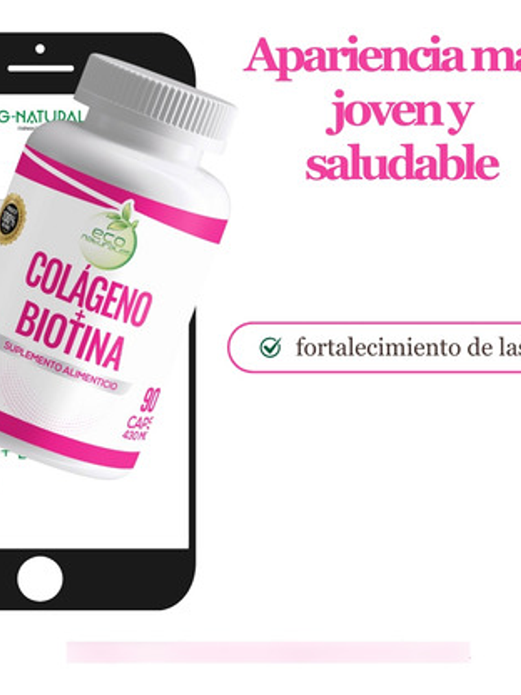 Eco Naturales Colágeno Con Biotina  430 mg 90 Cápsulas 4