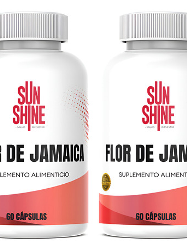 2 Frascos Sun Shine Flor De Jamaica 60 Cápsulas C/u 1