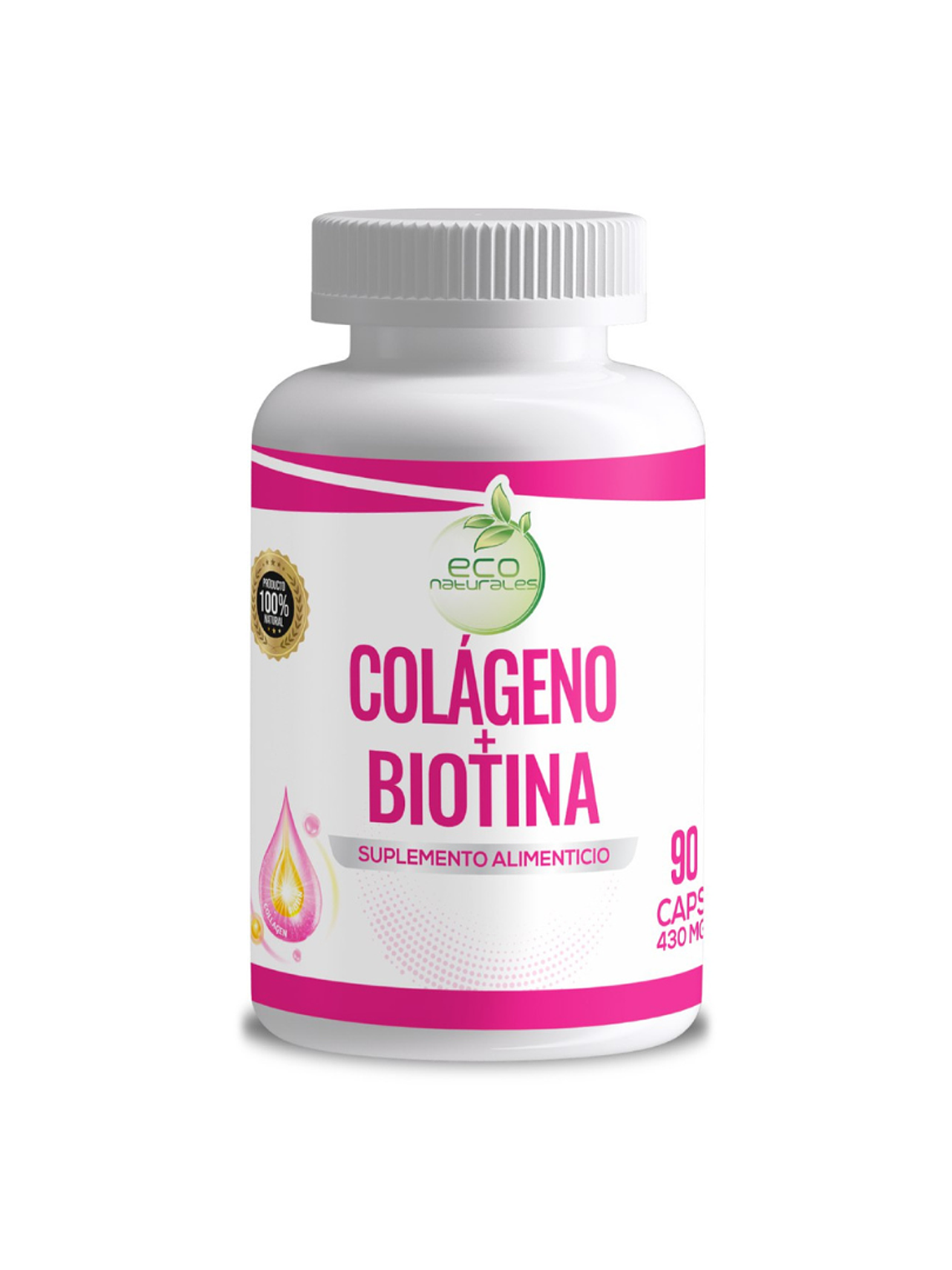 Eco Naturales Colágeno Con Biotina  430 mg 90 Cápsulas 1