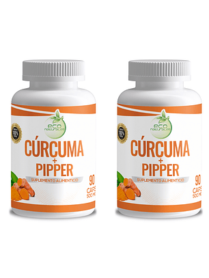 Cúrcuma Con Pimienta Negra 2 Frascos  180 Cápsulas En Total