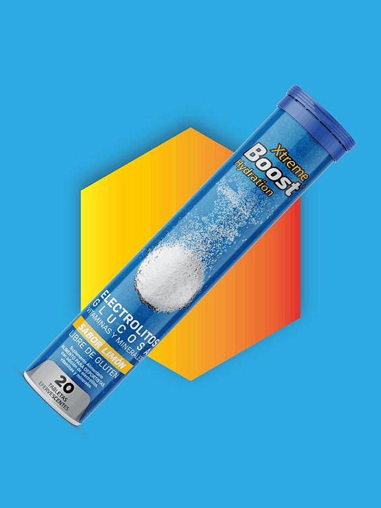 XTREME BOOST HYDRATION ELECTROLITOS SABOR LIMÓN EFERVESCENTE 1