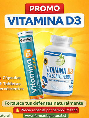 Promoción Vitamina D3 – Defensas y Huesos Fuertes