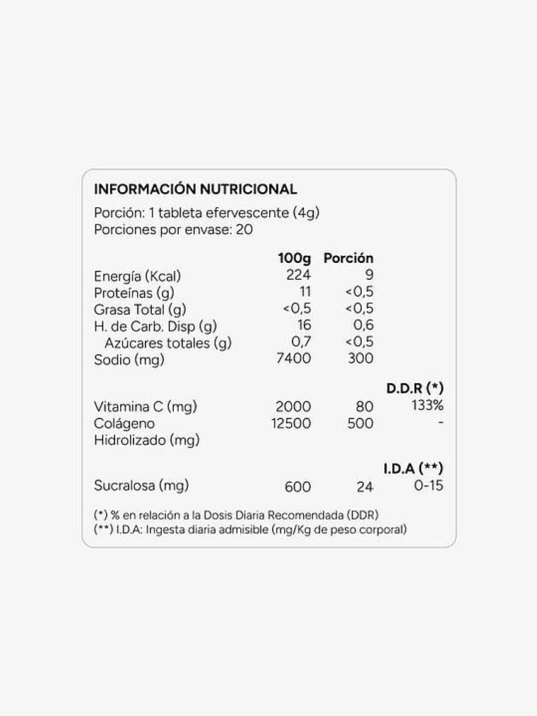 COLÁGENO HIDROLIZADO + VITAMINA C EFERVESCENTE 2
