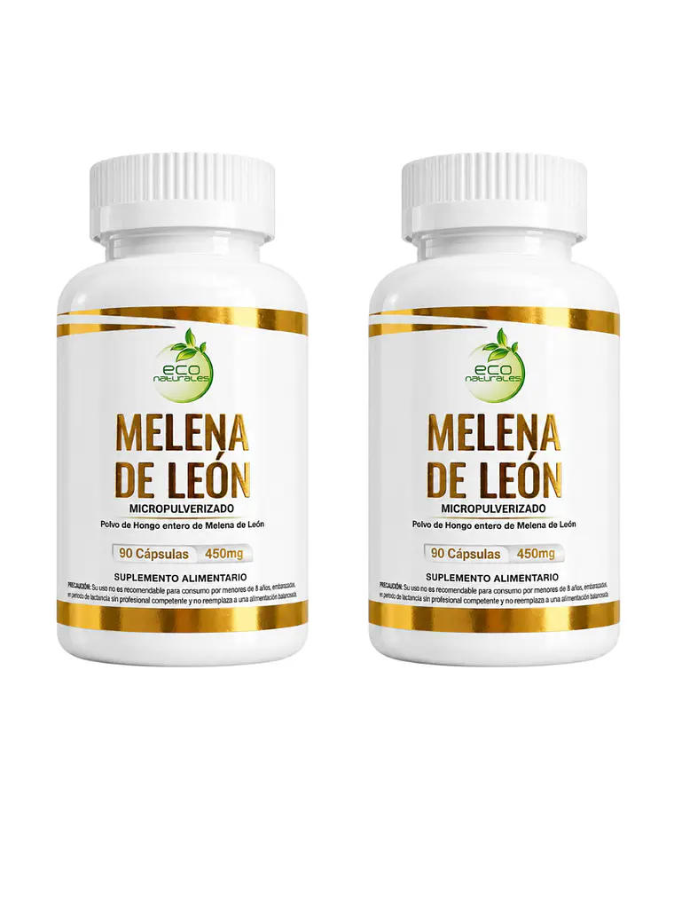 2 Frascos Melena de león 180 Cápsulas  - Econaturales-  1