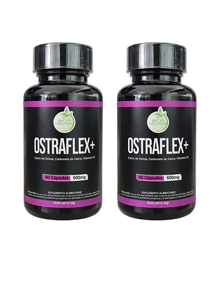 2 Frascos Ostraflex 90 Cápsulas C/U | Calcio + Vit D3