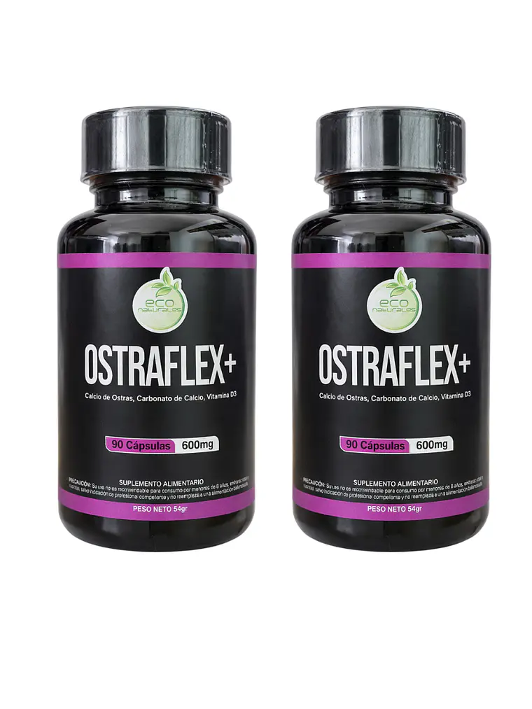 2 Frascos Ostraflex 90 Cápsulas C/U | Calcio + Vit D3 1