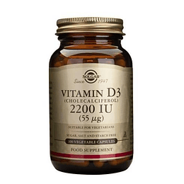 Solgar Vitamina D3 2200 UI 55 mcg 50 Cápsulas vegetais