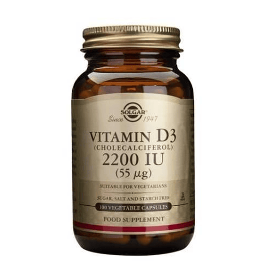 Solgar Vitamin D3 2200 IU 55 mcg 100 Vegetable Capsules