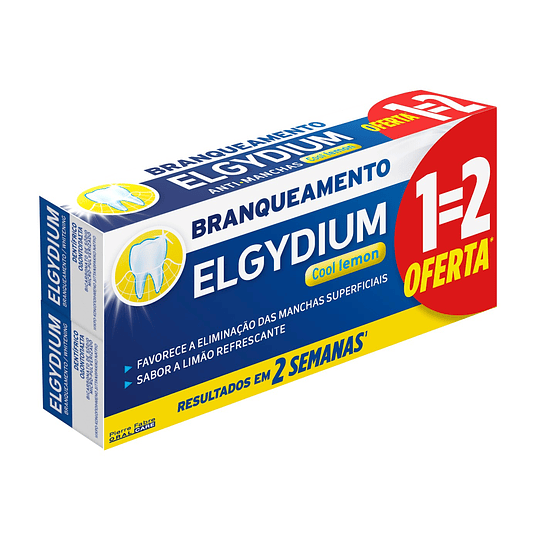 Elgydium Branqueamento Pasta Dentífrica Limão 2x75ml Oferta 2ª Embalagem
