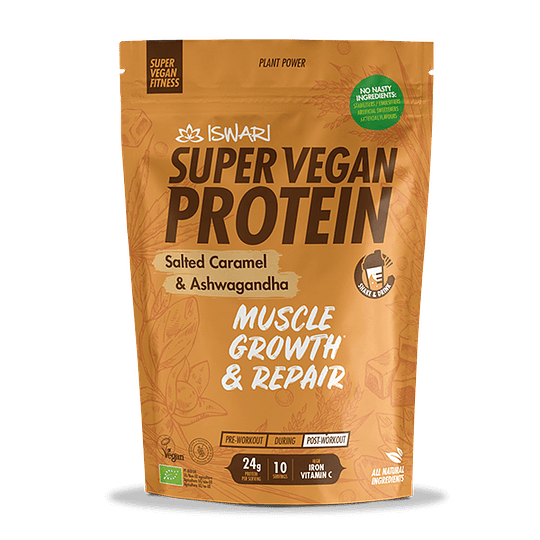 Iswari Super Vegan Protein Caramelo Salgado e Ashwagandha 350 g