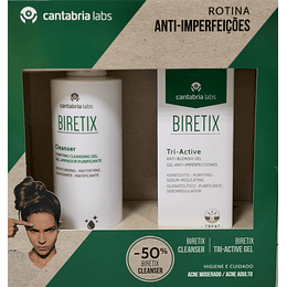 Biretix Tri-Active Gel Anti-imperfeições + Biretix Cleanser (-50% Desconto)
