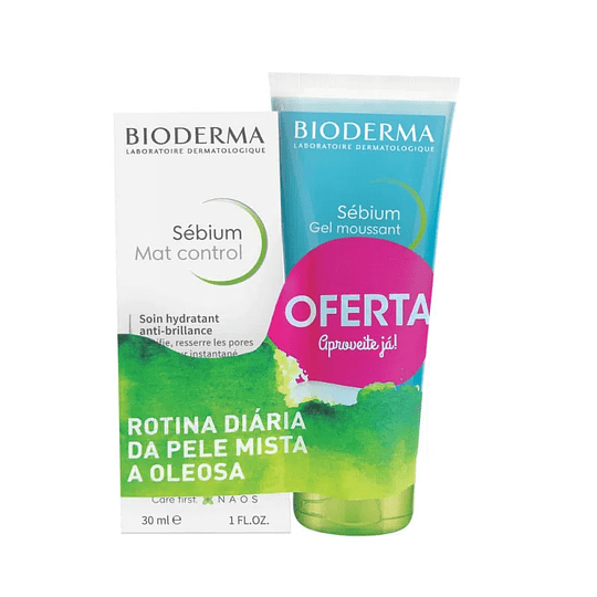 Bioderma Sébium MAT Creme Matificante 30 ml + Gel Moussant 100 ml