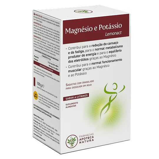 Magnésio e Potássio Lemonact 20 Saquetas