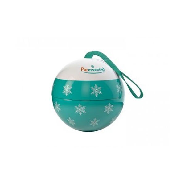 Puressentiel Bola de Natal verde com Difusor medalhão em cerâmica + Óleo essencial de eucalipto radiata 10 ml com 