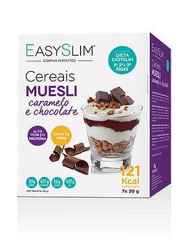 EasySlim Muesli Cereais Caramelo/Chocolate x 7 Saquetas 30 Gramas 