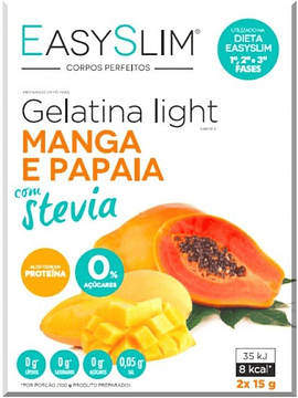 Easyslim Gelatina Light Manga/Papaia Com Stevia x2 Saquetas 15 Gramas