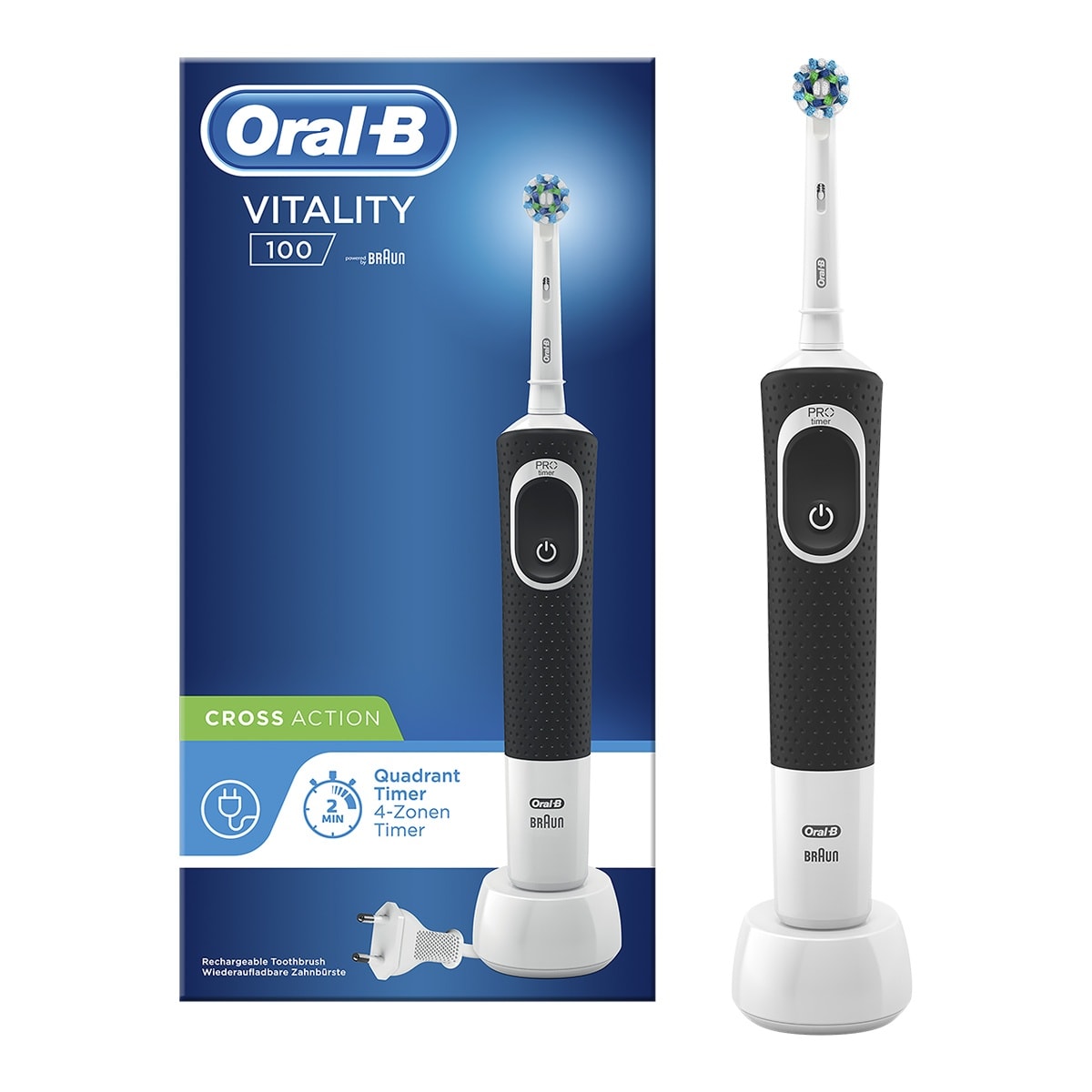 Oral B Vitality Escova Dentes Elétrica Cross Action - Preto