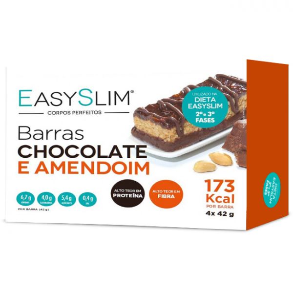  EasySlim Barras Chocolate e Amendoim 4 x 42 Gramas