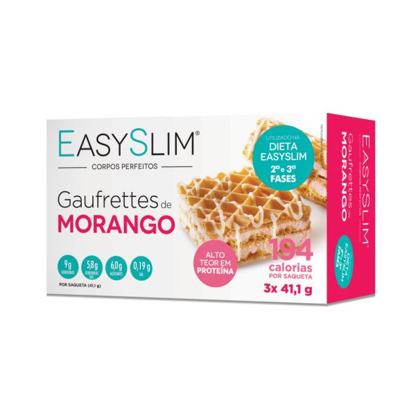 EasySlim Gaufrettes de Morango 3 x 41,1 Gramas