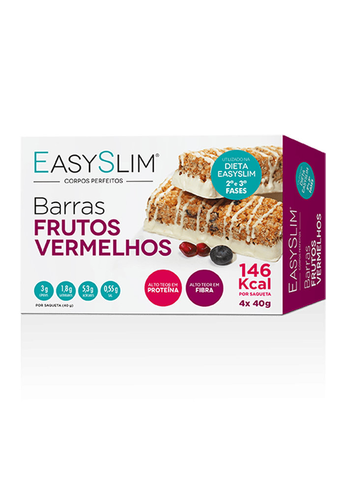 EasySlim Barras Frutos Vermelhos 4 x 40 Gramas