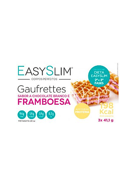 EasySlim Gaufrettes Chocolate Branco e Framboesa 3x 41,1 Gramas 
