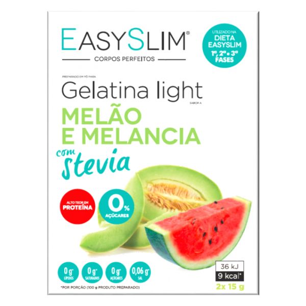 EasySlim Gelatina Light Melão/Melancia com Stevia x 2 Saquetas 15 Gramas
