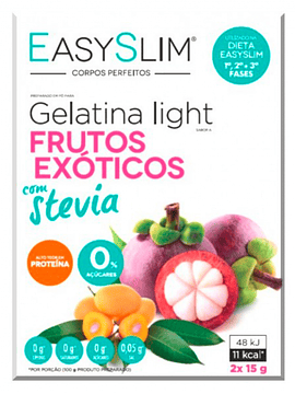 EasySlim Gelatina Light Frutos Exóticos com Stevia x2 Saquetas 15 Grs