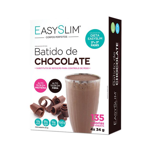 EasySlim Batido Chocolate 4x Saquetas 34 Gramas