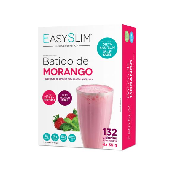 EasySlim Batido de Morango x 4 Saquetas 35 Gramas 