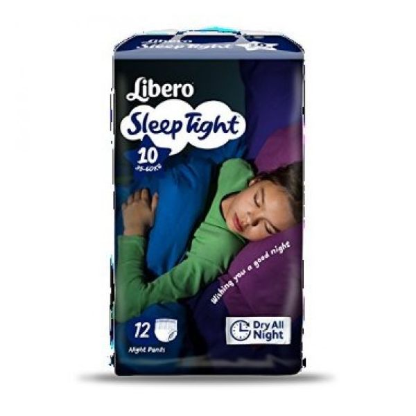 Libero 10 Sleep Tight Cuecas Absorventes para Noite 36-60 Kg
