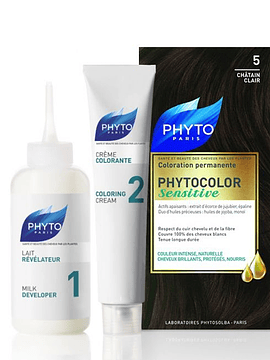 Phyto Phytocolor Sensitive. Coloração Permanente Cor 5 Castanho Claro