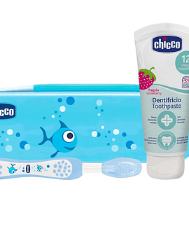 Chicco Conjunto Higiene Oral Para Crianças 12 M+  Azul