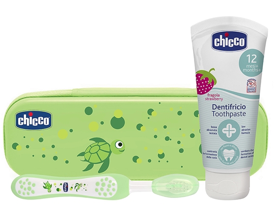 Chicco Conjunto Higiene Oral Para Crianças 12 M+  Verde