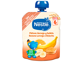 Nestlé Pacotinho Banana+Laranja+Bolacha 6m+   90G