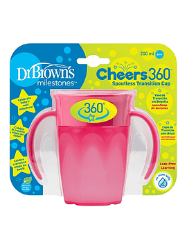 Dr Brown's Copo de Aprendizagem Cheers 360º Rosa