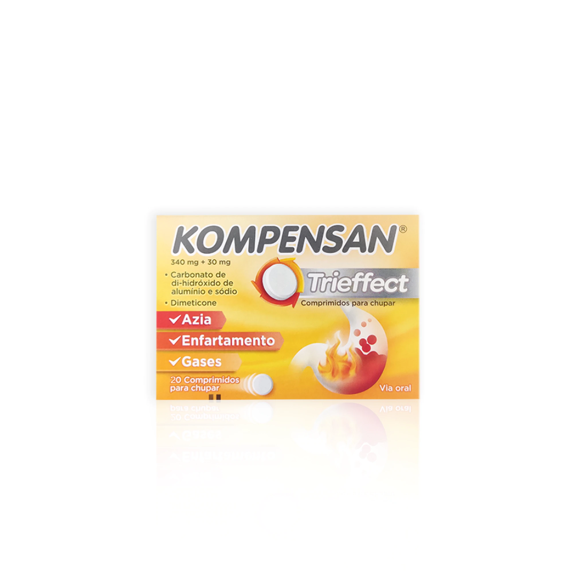 Kompensan Trieffect, 340/30 mg x20 Comprimidos Mastigáveis 