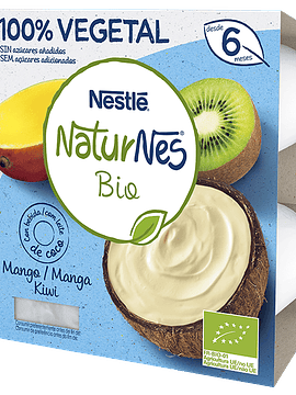 Nestlé Naturnes Bio Leite de Coco, Manga e Kiwi x4 90g