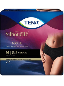 Tena Silhouette Normal Cintura Baixa Negro Tam M x10 Unidades