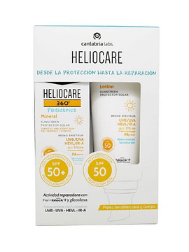 Heliocare 360 Pediatrics Loção SPF50 200ml + Pediatrics Mineral SPF50 50ml