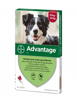 Advantage Cães 10-25kg 4x  2,5ml Pipetas Solução Punctiforme 