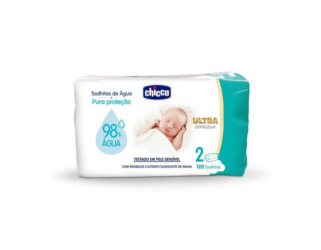 Chicco Toalhitas Ultra à base de Água 2 x 60 un.