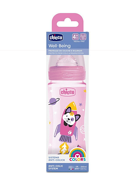 Chicco Biberão Well-Being Color Silicone Girl 4m+