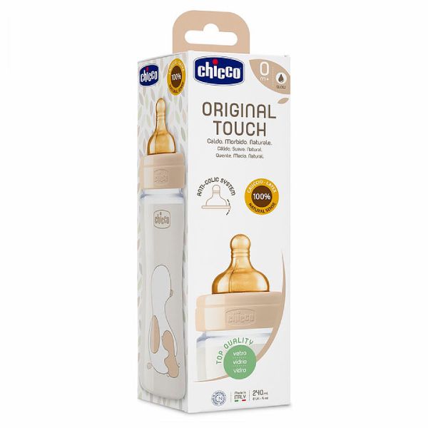 Chicco Biberão Original Touch Vidro 240ml Bege