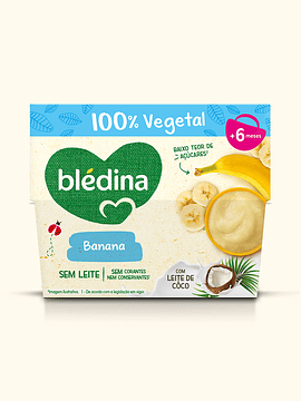 Blédina Tacinha 100% Vegetal Banana com Leite de Côco 4X95G 