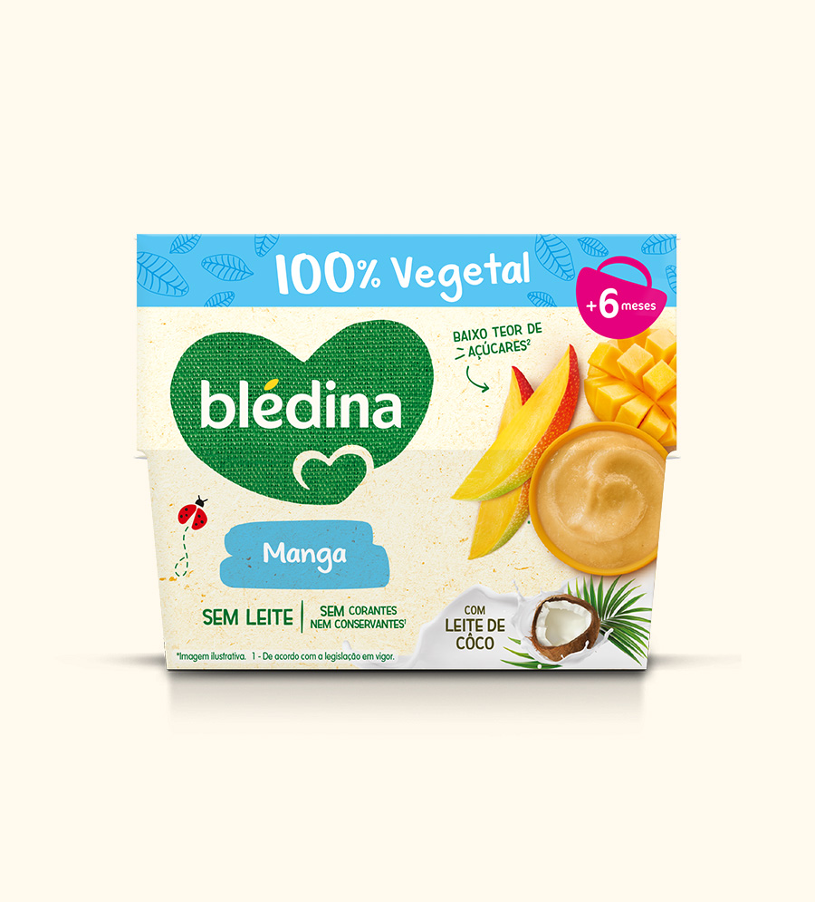 Blédina Tacinha 100% Vegetal Manga com Leite de Côco 4X95G 