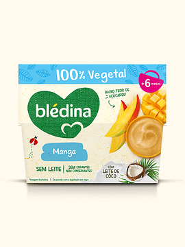 Blédina Tacinha 100% Vegetal Manga com Leite de Côco 4X95G 