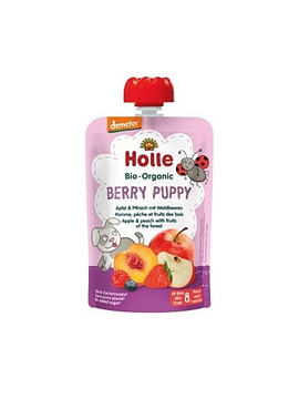 Holle Bio Puré Saqueta Berry Puppy – Maçã e Pêssego com Frutos Silvestres 100g