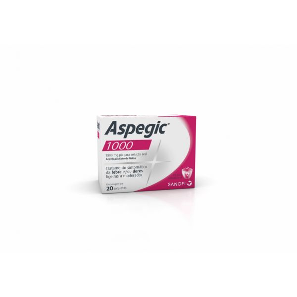 Aspegic 1000, 1800 mg x 20 pó solução oral saquetas 