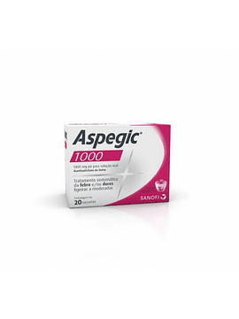 Aspegic 1000, 1800 mg x 20 pó solução oral saquetas 